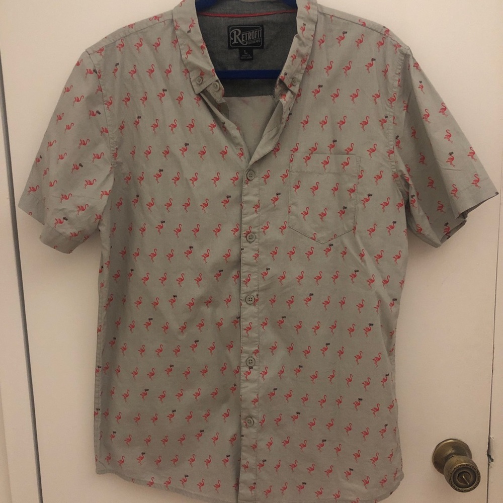 Men’s Flamingo SS Button Down